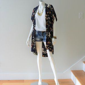 Floral navy dress/cardigan